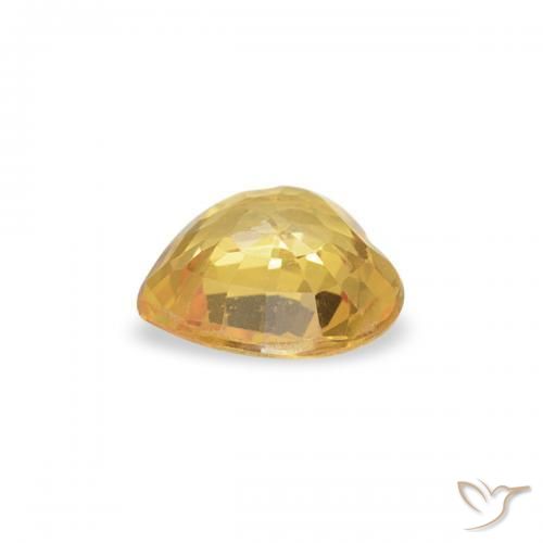 Zaffiro Arancio Dorato Profondo naturale da 0.33 ct, Cuore, VVS-VS