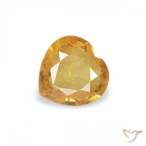 0.34ct Naturale Medium Light-Golden Zaffiro, Cuore, VVS-VS
