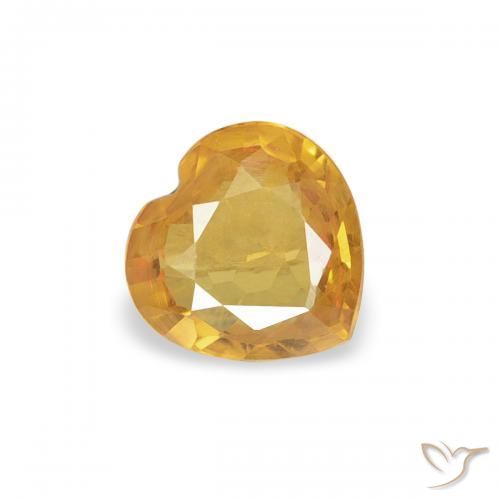 Zaffiro Medium Light-Golden naturale da 0.34 ct, Cuore, VVS-VS