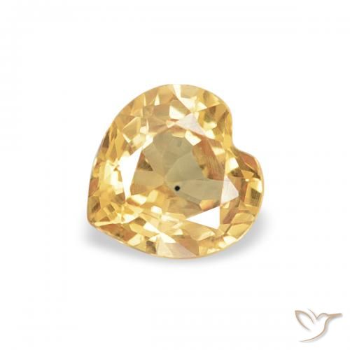 0.45ct Naturale Dorato Zaffiro, Cuore, VVS-VS