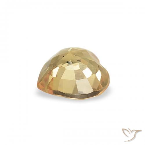 Zaffiro Dorato naturale da 0.45 ct, Cuore, VVS-VS