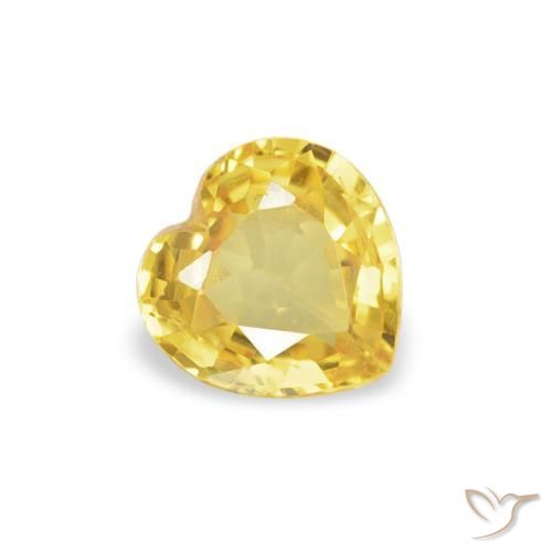 Zaffiro Dorato naturale da 0.35 ct, Cuore, VVS-VS