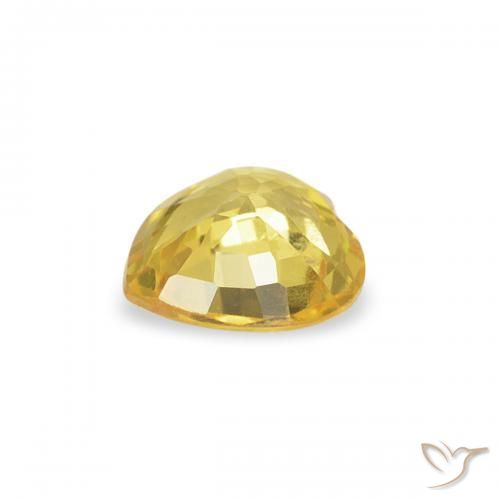 Zaffiro Dorato naturale da 0.35 ct, Cuore, VVS-VS