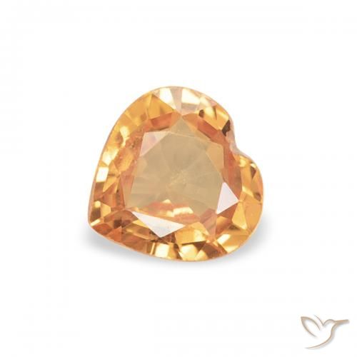 0.37ct Naturale Arancio Medio Zaffiro, Cuore, VVS-VS