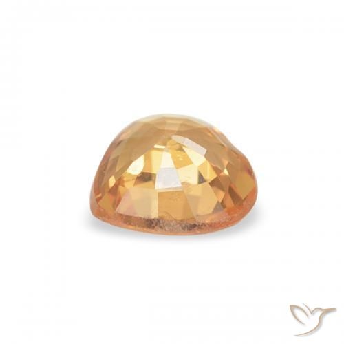 Zaffiro Arancio Medio naturale da 0.37 ct, Cuore, VVS-VS