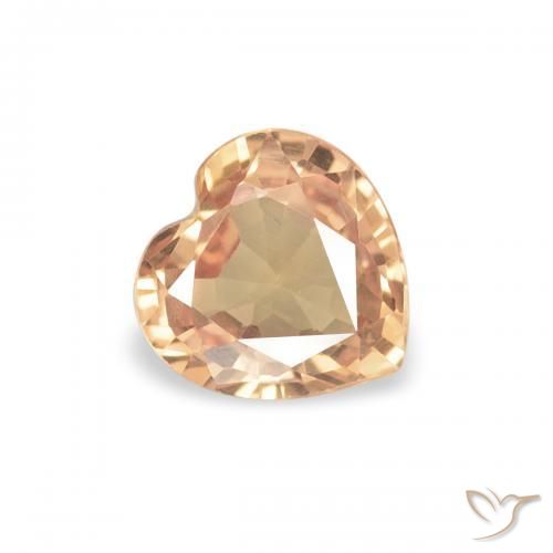 Zaffiro sidro d'arancia naturale da 0.39 ct, Cuore, VVS-VS