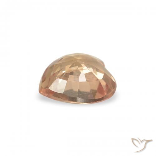 Zaffiro sidro d'arancia naturale da 0.39 ct, Cuore, VVS-VS