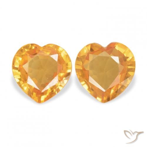 0.71ctw Naturale Arancio Medio Zaffiro, Cuore, VVS-VS