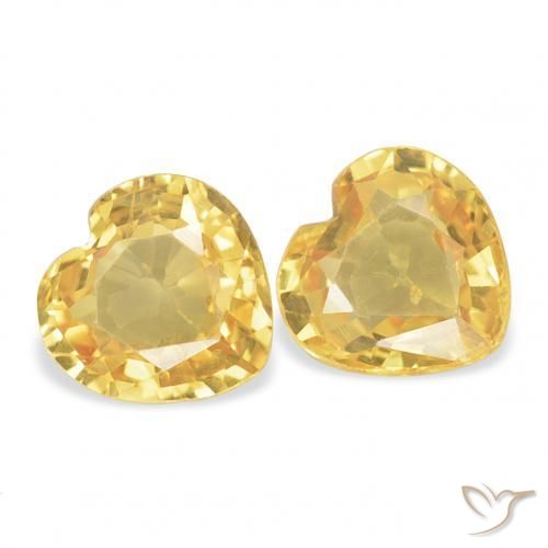 Gemme di Zaffiro Dorato medio naturale da 0.76 ct, Cuore, VVS-VS