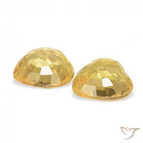 Gemme di Zaffiro Dorato medio naturale da 0.76 ct, Cuore, VVS-VS