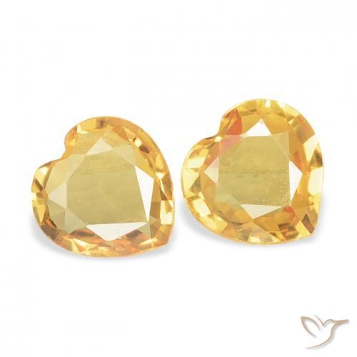Gemme di Zaffiro Oro medio naturale da 0.64 ct, Cuore, VVS-VS