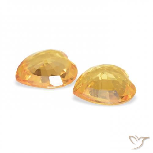 Gemme di Zaffiro Oro medio naturale da 0.64 ct, Cuore, VVS-VS