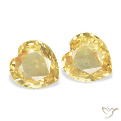 Gemme di Zaffiro Dorato medio naturale da 0.73 ct, Cuore, VS