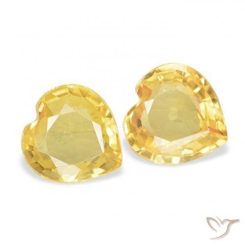 Gemme di Zaffiro Dorato medio naturale da 0.68 ct, Cuore, VVS-VS