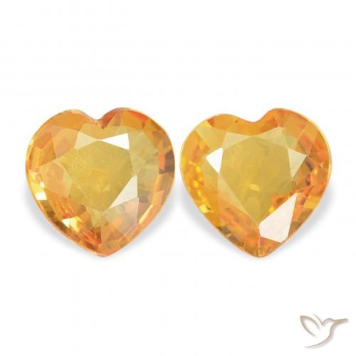0.61ctw Naturale Arancio-Oro Zaffiro, Cuore, VVS-VS