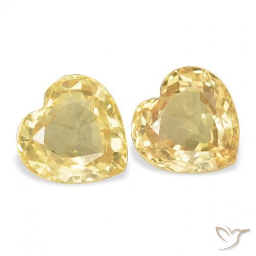 Gemme di Zaffiro Dorato naturale da 0.92 ct, Cuore, VVS-VS