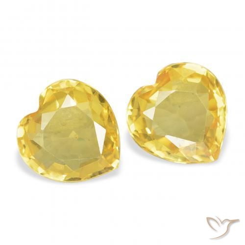 Gemme di Zaffiro Arancio dorato naturale da 0.77 ct, Cuore, VVS-VS