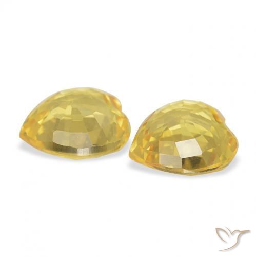Gemme di Zaffiro Arancio dorato naturale da 0.77 ct, Cuore, VVS-VS