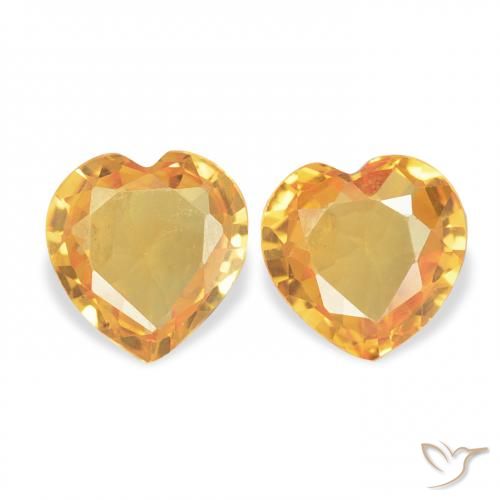 0.68ctw Naturale Arancio Medio Zaffiro, Cuore, VVS-VS