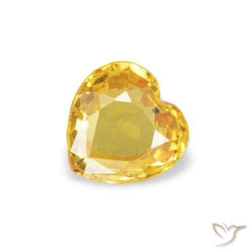 0.36ct Naturale Arancio dorato Zaffiro, Cuore, VVS-VS