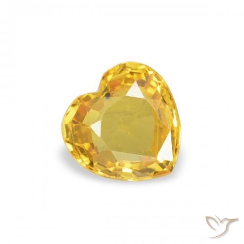 Zaffiro Arancio dorato naturale da 0.36 ct, Cuore, VVS-VS