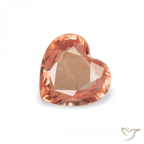 0.36ct Naturale Arancio Medio Zaffiro, Cuore, VVS-VS