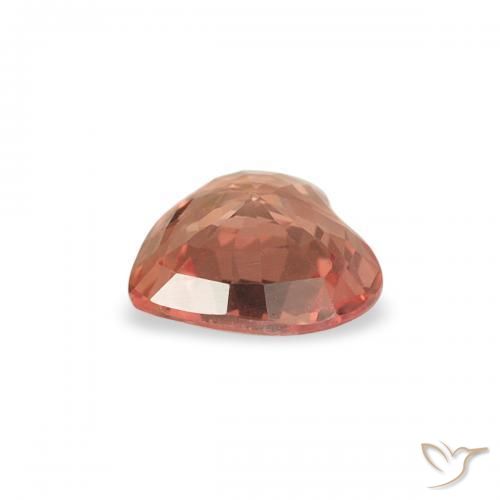 Zaffiro Arancio Medio naturale da 0.36 ct, Cuore, VVS-VS