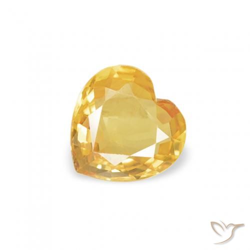 0.35ct Naturale Dorato Zaffiro, Cuore, VVS-VS
