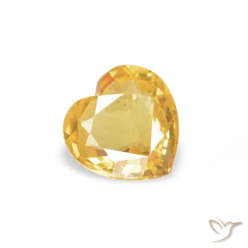 Zaffiro Dorato naturale da 0.35 ct, Cuore, VVS-VS