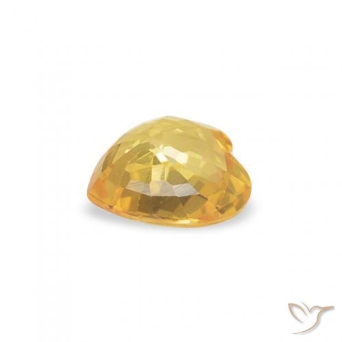 Zaffiro Dorato naturale da 0.35 ct, Cuore, VVS-VS