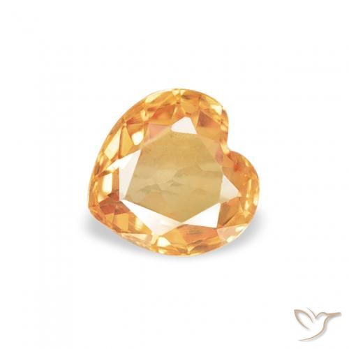 0.42ct Naturale Arancio Medio Zaffiro, Cuore, VVS-VS
