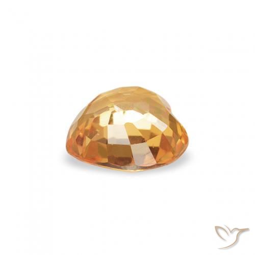 Zaffiro Arancio Medio naturale da 0.42 ct, Cuore, VVS-VS