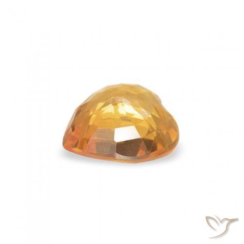 Zaffiro Arancio-Oro naturale da 0.40 ct, Cuore, VVS-VS