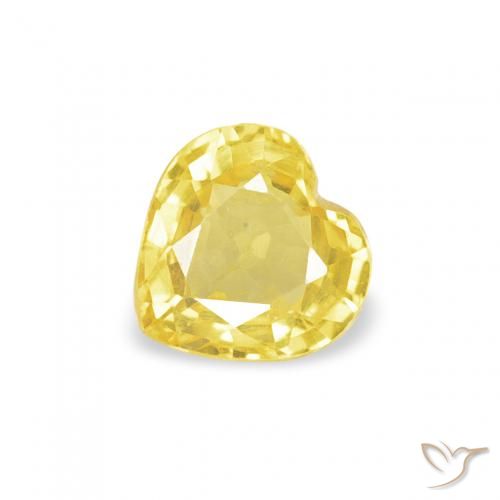 0.42ct Naturale Giallo medio Zaffiro, Cuore, VVS-VS