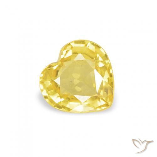 Zaffiro Giallo medio naturale da 0.42 ct, Cuore, VVS-VS