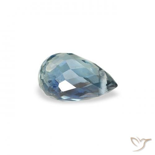 Zaffiro Teal-blu naturale da 0.46 ct, Taglio briolette, VS