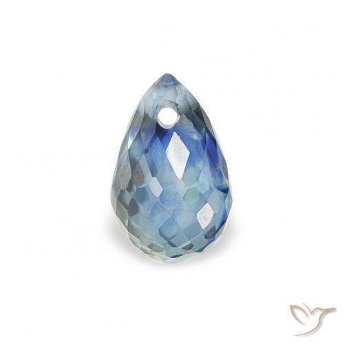 Zaffiro Teal-blu naturale da 0.44 ct, Taglio briolette, VS