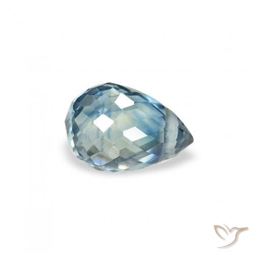 Zaffiro Teal-blu naturale da 0.44 ct, Taglio briolette, VS