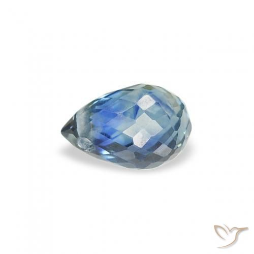 Zaffiro Teal-blu naturale da 0.44 ct, Taglio briolette, VS