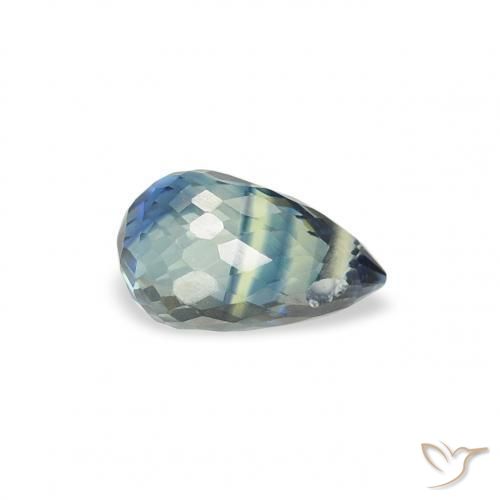 Zaffiro Teal-blu naturale da 0.54 ct, Taglio briolette, VS