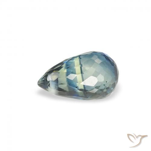 Zaffiro Teal-blu naturale da 0.54 ct, Taglio briolette, VS