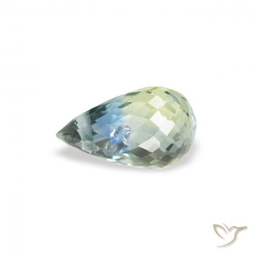 Zaffiro Teal-blu naturale da 0.59 ct, Taglio briolette, VS