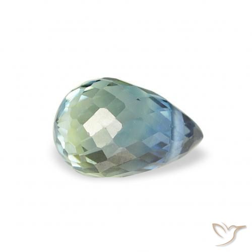 Zaffiro Teal-blu naturale da 0.57 ct, Taglio briolette, VS