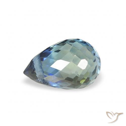 Zaffiro Teal-blu naturale da 0.57 ct, Taglio briolette, VS