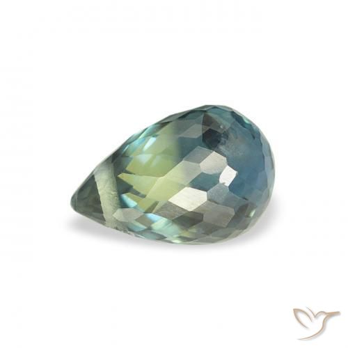 Zaffiro Verdazzurro naturale da 0.84 ct, Taglio briolette, VS