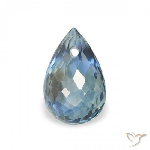 0.75ct Naturale Teal-blu Zaffiro, Taglio briolette, VS