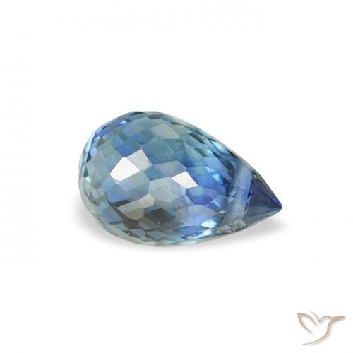 Zaffiro Teal-blu naturale da 0.75 ct, Taglio briolette, VS