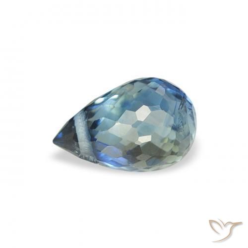Zaffiro Teal-blu naturale da 0.75 ct, Taglio briolette, VS