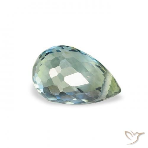 Zaffiro Teal-blu naturale da 0.83 ct, Taglio briolette, VS