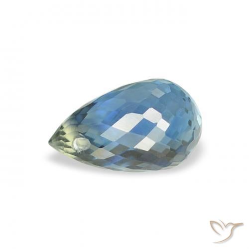 Zaffiro Teal-blu naturale da 0.83 ct, Taglio briolette, VS